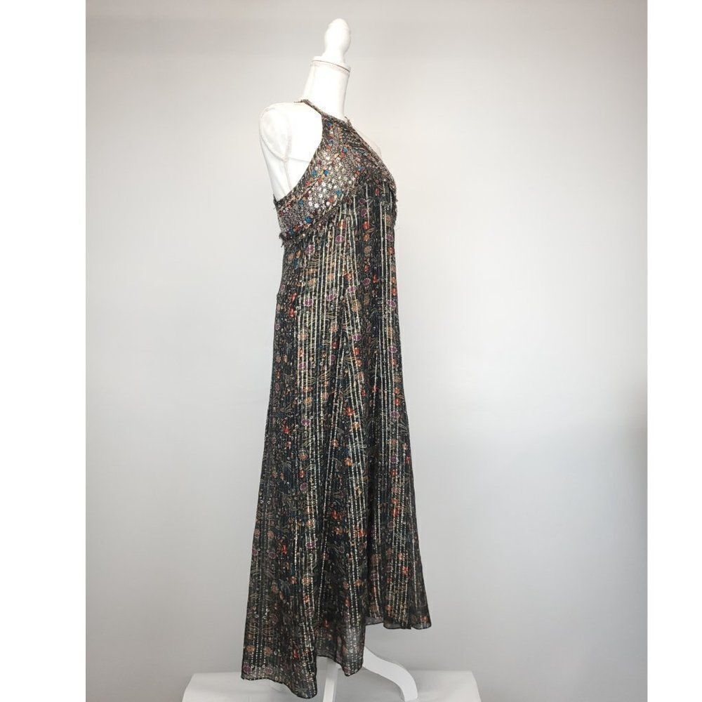 ISABEL MARANT Ophelie Embellished Metallic Printed Silk-blend Chiffon Midi Dress - Picture 5 of 16